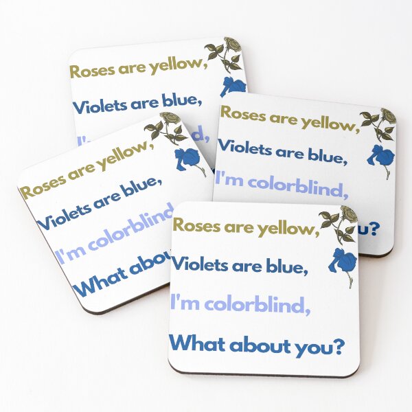 Item preview, Roses Are Red Colorblind (Protanopia/Deuteranopia) designed and sold by Esperanta Arto.