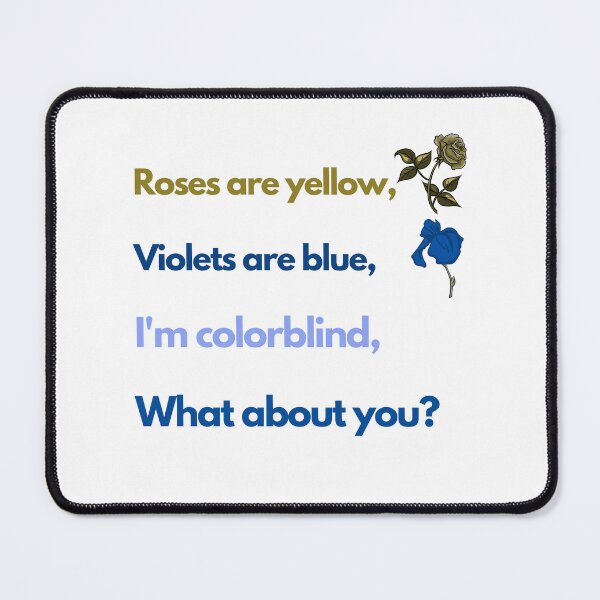 Item preview, Roses Are Red Colorblind (Protanopia/Deuteranopia) designed and sold by Esperanta Arto.