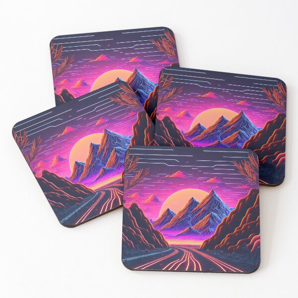 Item preview, Retro Sunrise: A Synthwave Journey Through the Mountains designed and sold by Mullet Monkey.