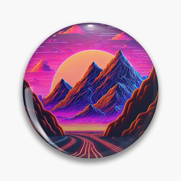 Item preview, Retro Sunrise: A Synthwave Journey Through the Mountains designed and sold by Mullet Monkey.