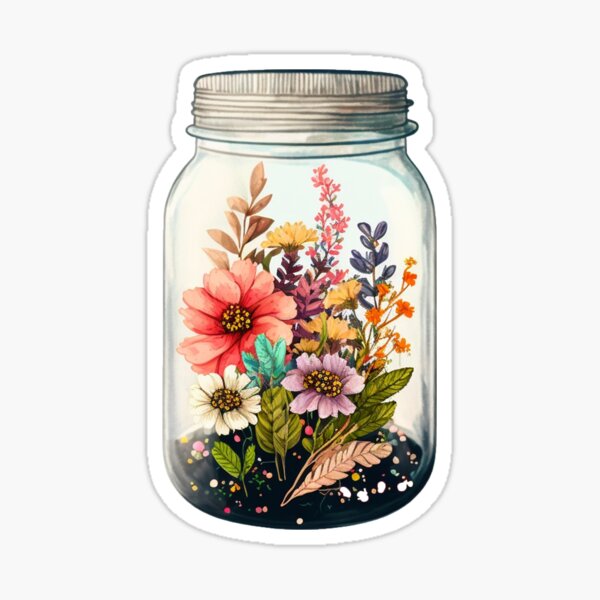 Artikel-Vorschau von Einmachglas Blumen, designt und verkauft von pathsofmeaning.