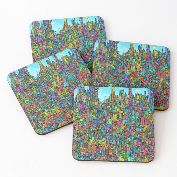 Item preview, Brightly coloured city scene designed and sold by Metaverse8.