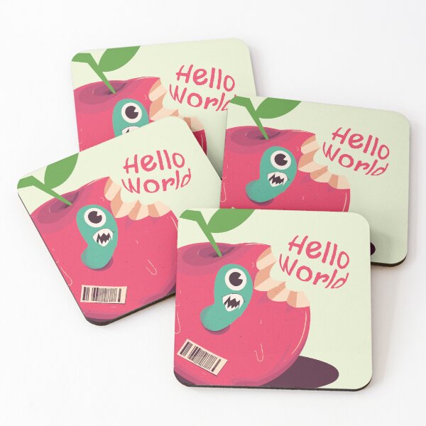 Item preview, Monster Apple say Hello World designed and sold by sarazabrand.