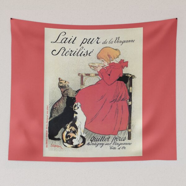 Item preview, Famous art nouveau milk advert, girl, cats, by Steinlen designed and sold by aapshop.