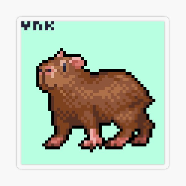 Smol Pixel Capybara Sticker for Sale by TofuPixel