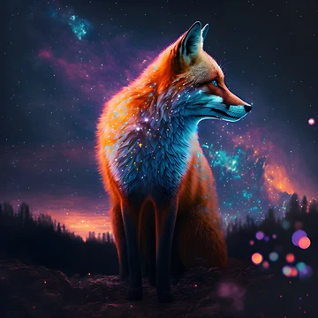 Artwork thumbnail, Space Fox by RiluAI