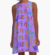 Gekritzel-Alphabet-Buchstaben A-Linien Kleid