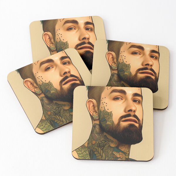 Item preview, Handsome Tattooed Man/ Portrait/ Vintage Aesthetic Canvas  designed and sold by DelMoore93.