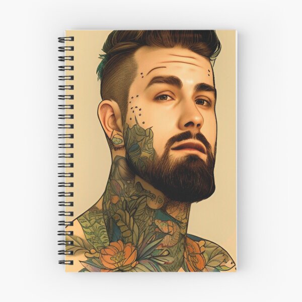 Item preview, Handsome Tattooed Man/ Portrait/ Vintage Aesthetic Canvas  designed and sold by DelMoore93.