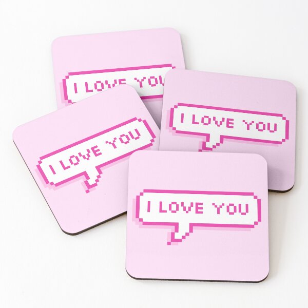 Item preview, " I LOVE YOU " - Pink - Pixel Speech Bubble  designed and sold by Photoshop Is My Passion.