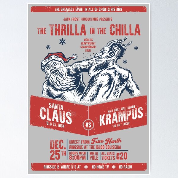 Item preview, Santa Claus VS Krampus: The Thrilla in the Chilla designed and sold by David Garvey.