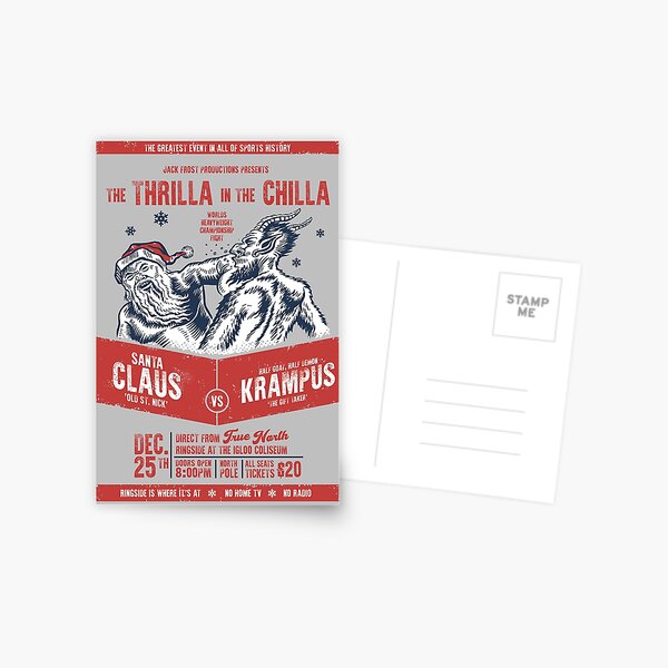 Santa Claus VS Krampus: The Thrilla in the Chilla Postcard