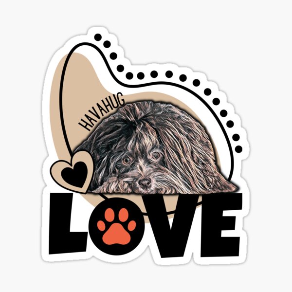 HavaHug Havanese Puppy Love. Exclusive Boho Design for Dog Lovers  Sticker