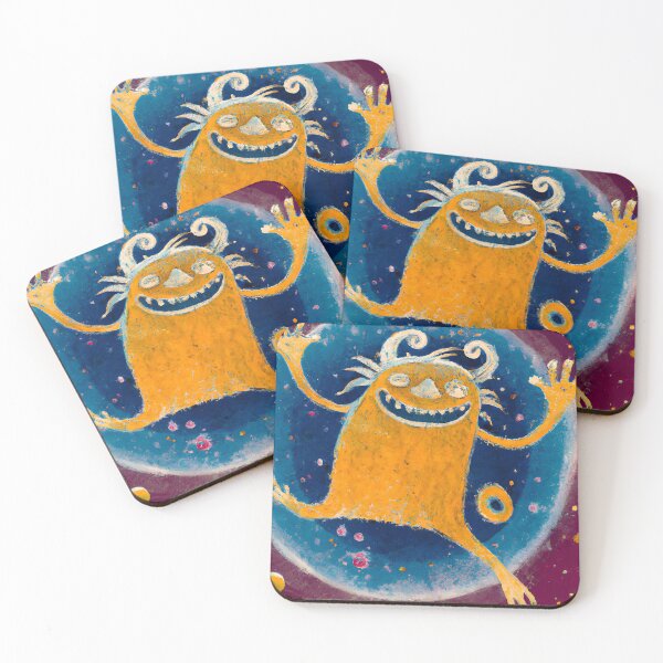Item preview, Meme. Yellow Funny Monster With funny face runs merrily designed and sold by Olga Nagornaya.
