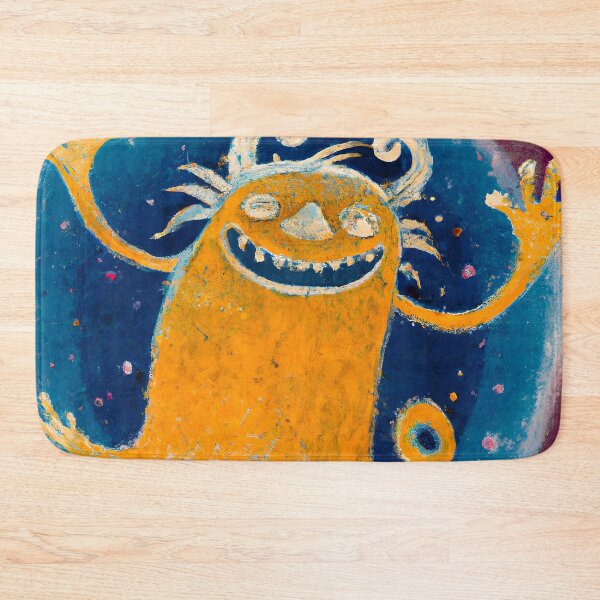 Item preview, Meme. Yellow Funny Monster With funny face runs merrily designed and sold by Olga Nagornaya.