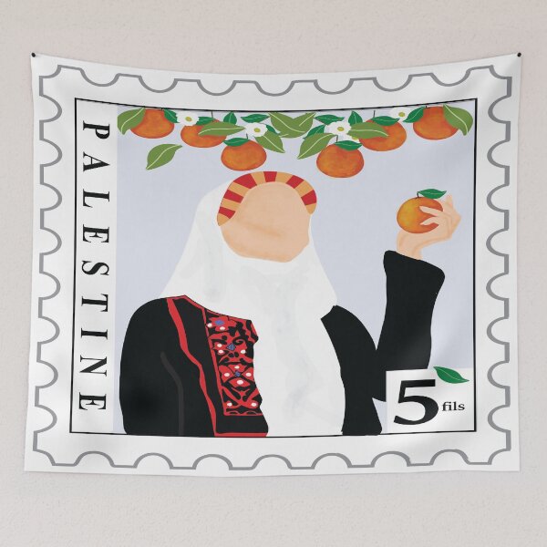 Item preview, Palestinian woman postage designed and sold by Red Poppy Girl.