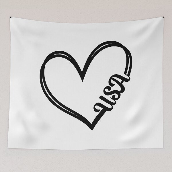 Item preview, Heart USA Line Art designed and sold by mrtraz.