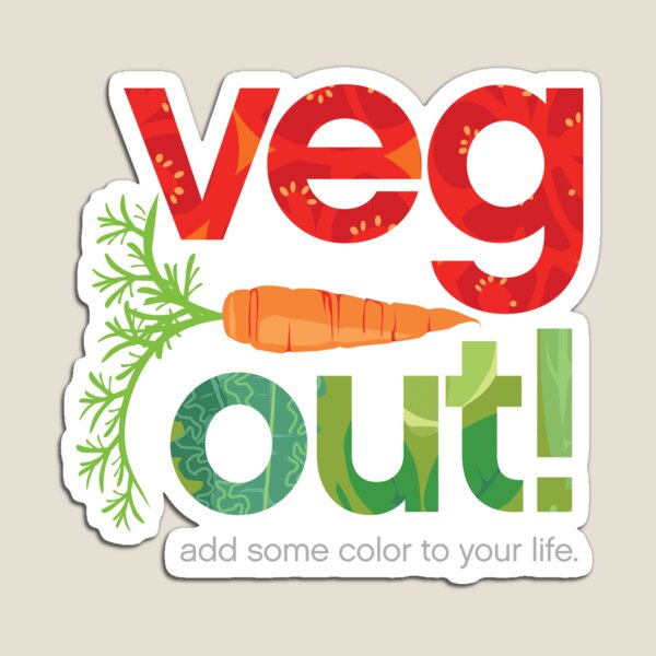 Veg Out! veggie letters with carrot Magnet