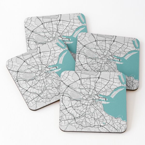 Item preview, Dublin Ireland Map - Minimal Style w/ Roads designed and sold by wxnw-designs.