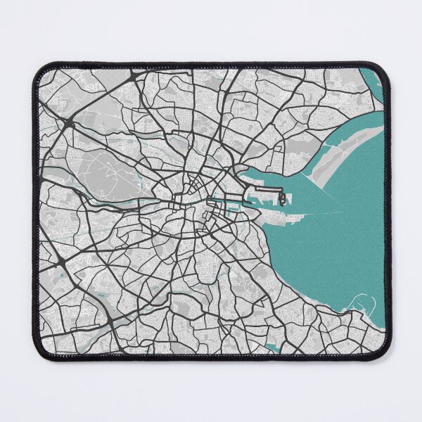 Item preview, Dublin Ireland Map - Minimal Style w/ Roads designed and sold by wxnw-designs.