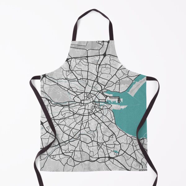 Item preview, Dublin Ireland Map - Minimal Style w/ Roads designed and sold by wxnw-designs.