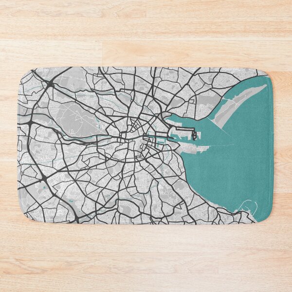 Item preview, Dublin Ireland Map - Minimal Style w/ Roads designed and sold by wxnw-designs.