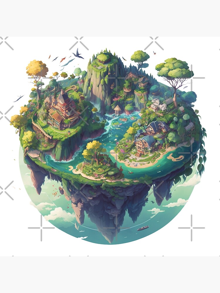 ArtStation - Floating island of the dimension (monster's taming game work)