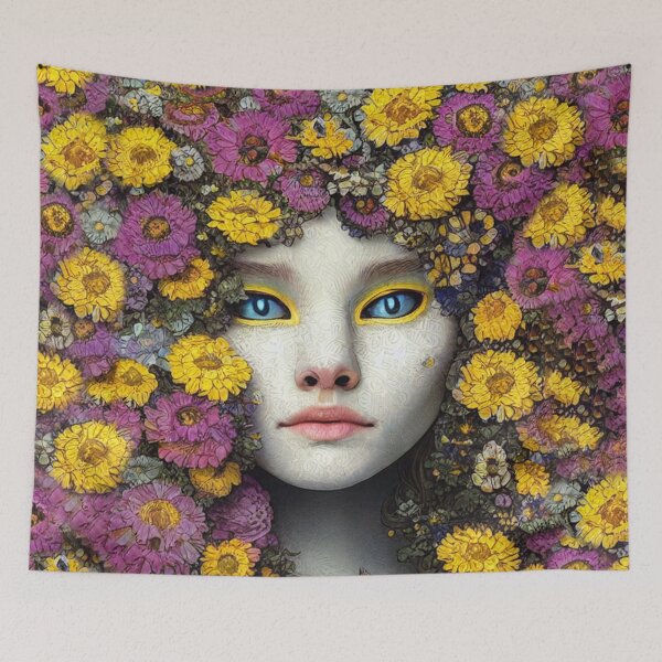 Item preview, Contemporary Girl-Cat Portrait designed and sold by Julia Rudens.