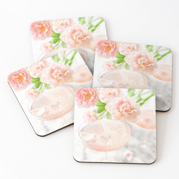 Item preview, Blush Pink Drinks, Pink Flower Drink designed and sold by newburyboutique.