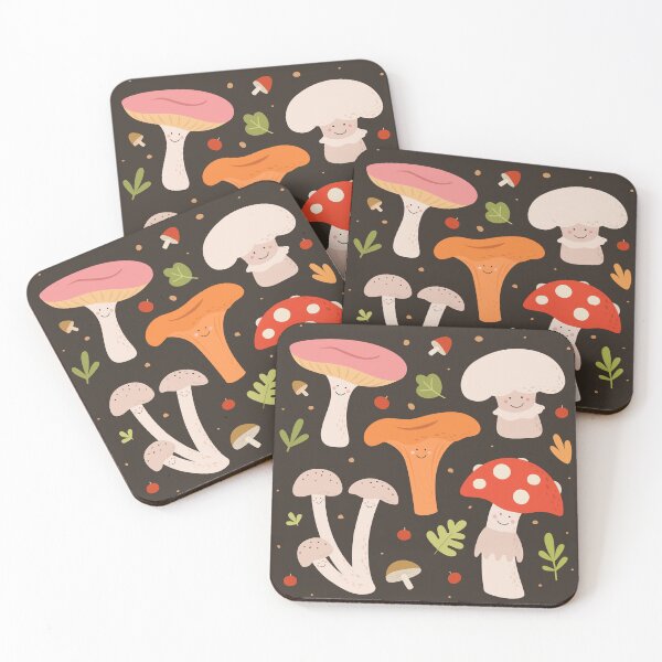 Item preview, Set of cute mushrooms with laughing faces. designed and sold by KO-SIM.