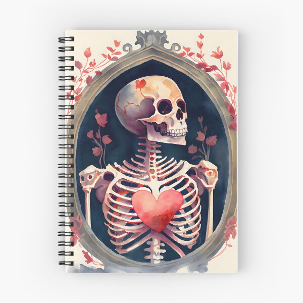 Item preview, Goth Gothic Horror Skeleton Valentine with Hearts Watercolor Freaky designed and sold by CGSGraphics.