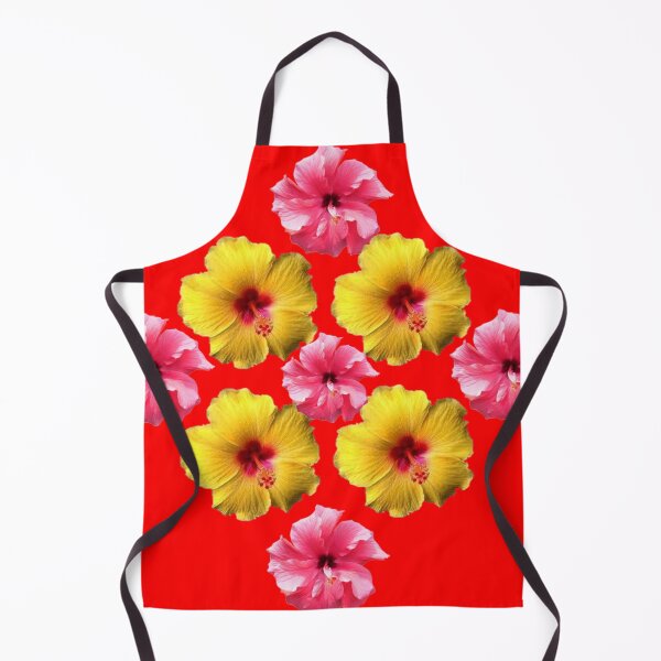 Item preview, YELLOW, PINK HIBISCUS FLOWER PATTERNS RED ART designed and sold by sharlesart.