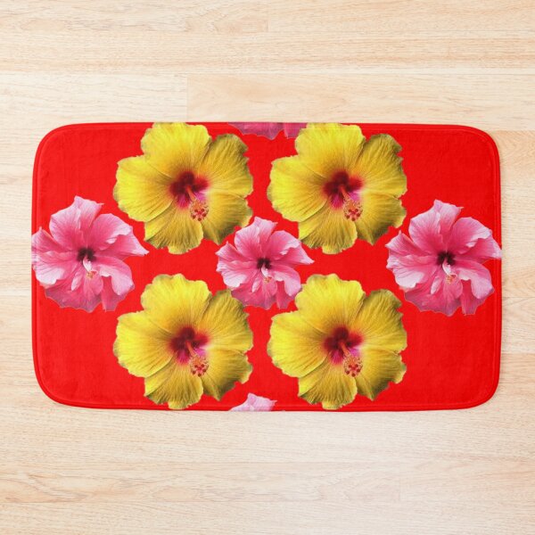 Item preview, YELLOW, PINK HIBISCUS FLOWER PATTERNS RED ART designed and sold by sharlesart.