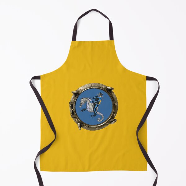 Item preview, Vintage Porthole View of a Vintage SCUBA Diver Riding a Giant Seahorse URM designed and sold by urmaddad.