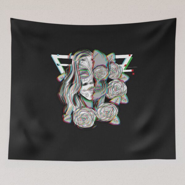 Item preview, Mexican Sugar Skull Vaporwave Glitch Calavera designed and sold by MasterKlaw.