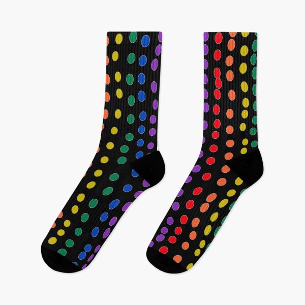 Artikelvorschau, Regenbogen-Süßigkeits-Punkte auf Schwarzem entworfen und verkauft von DanielleGensler.