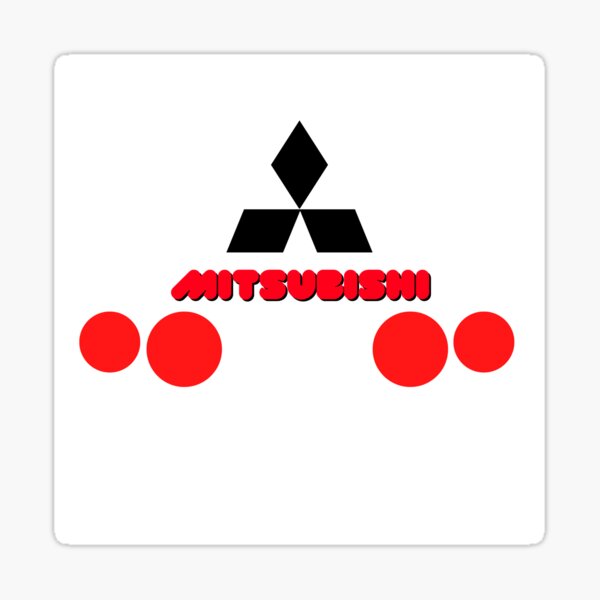 "Mitsubishi Lancer Evolution logo with backlights" Sticker for Sale by