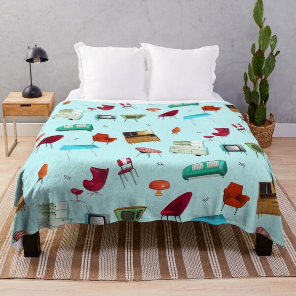 Item preview, 50s classic fabric design on blue designed and sold by TerenceLacey.