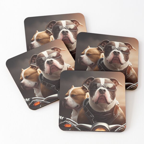Item preview, 2 perros pitbull montando una bicicleta Harley davidson designed and sold by mrkristof47.
