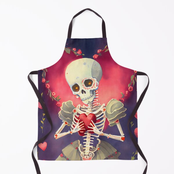 Item preview, Cute Romantic Goth Gothic Horror Skeleton Valentine with Hearts Watercolor Freaky designed and sold by CGSGraphics.