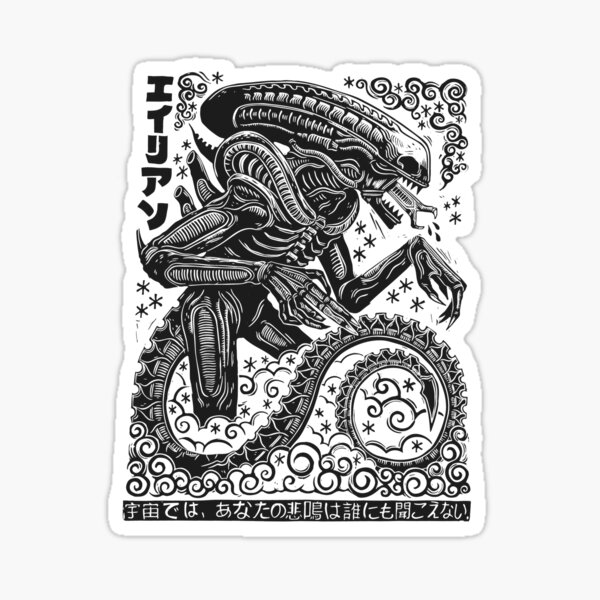 Item preview, Xenomorph Linocut designed and sold by slowrotation.