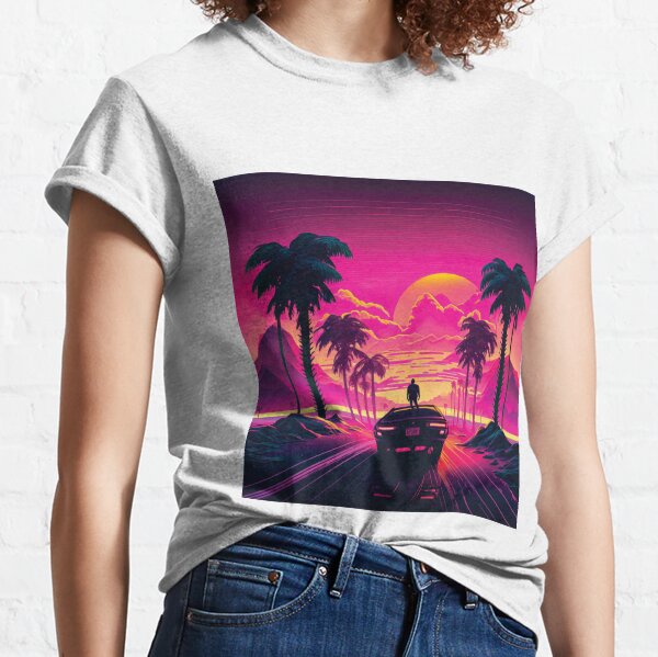 Synthwave sunset Classic T-Shirt