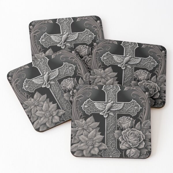 Item preview, Eternal Love: Gothic Cross and Flowers  designed and sold by Myriam Iart.