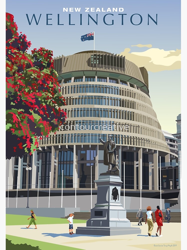"Beehive, Wellington New Zealand" Poster for Sale by contourcreative