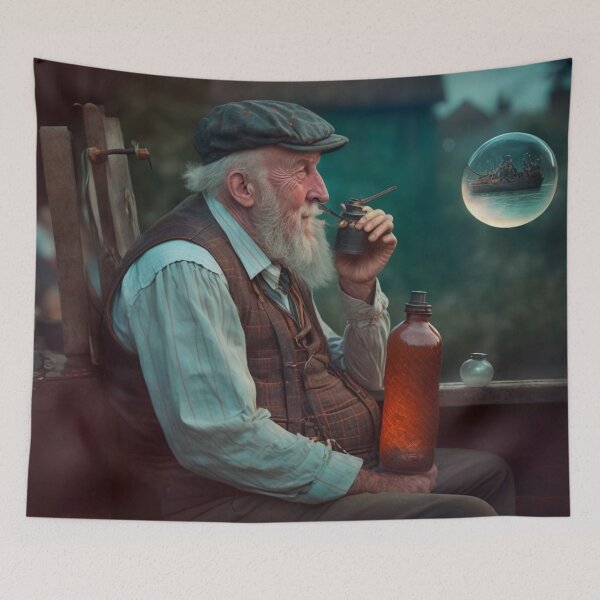Item preview, Is the old man contemplating the moon? designed and sold by Shagrah.