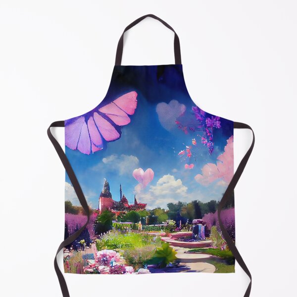 Item preview, a painting of a butterfly flying over a garden designed and sold by DesignAtYO.