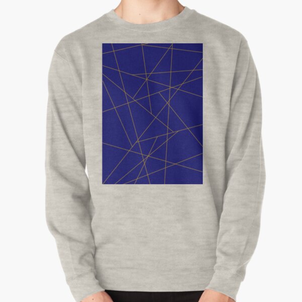 Blue and Gold Geometric Pullover Sweatshirt