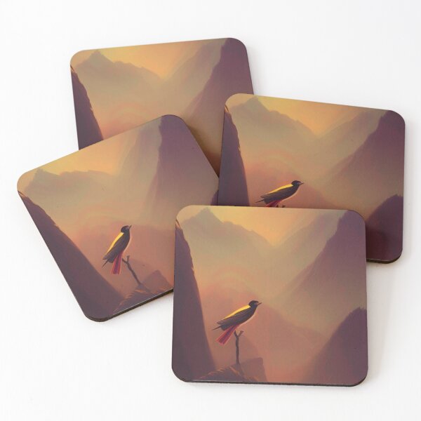 Item preview, Bird posing on a branch in the mountain at sunrise II designed and sold by PSYCO-art.
