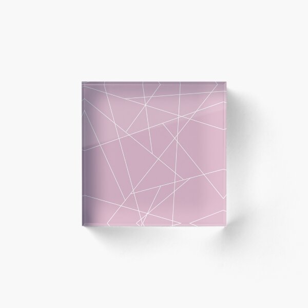 Pink and White Geometric Acrylic Block