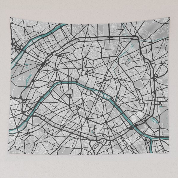Item preview, Paris France Map - Minimal Style w/ Roads designed and sold by wxnw-designs.